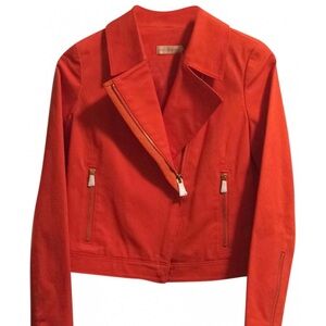 Tory Burch Red Demi Moto Jacket